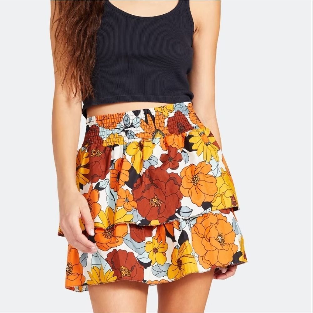 BB Dakota X Steve Madden Floral Skirt XS